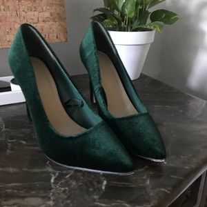 Suede Green Heel